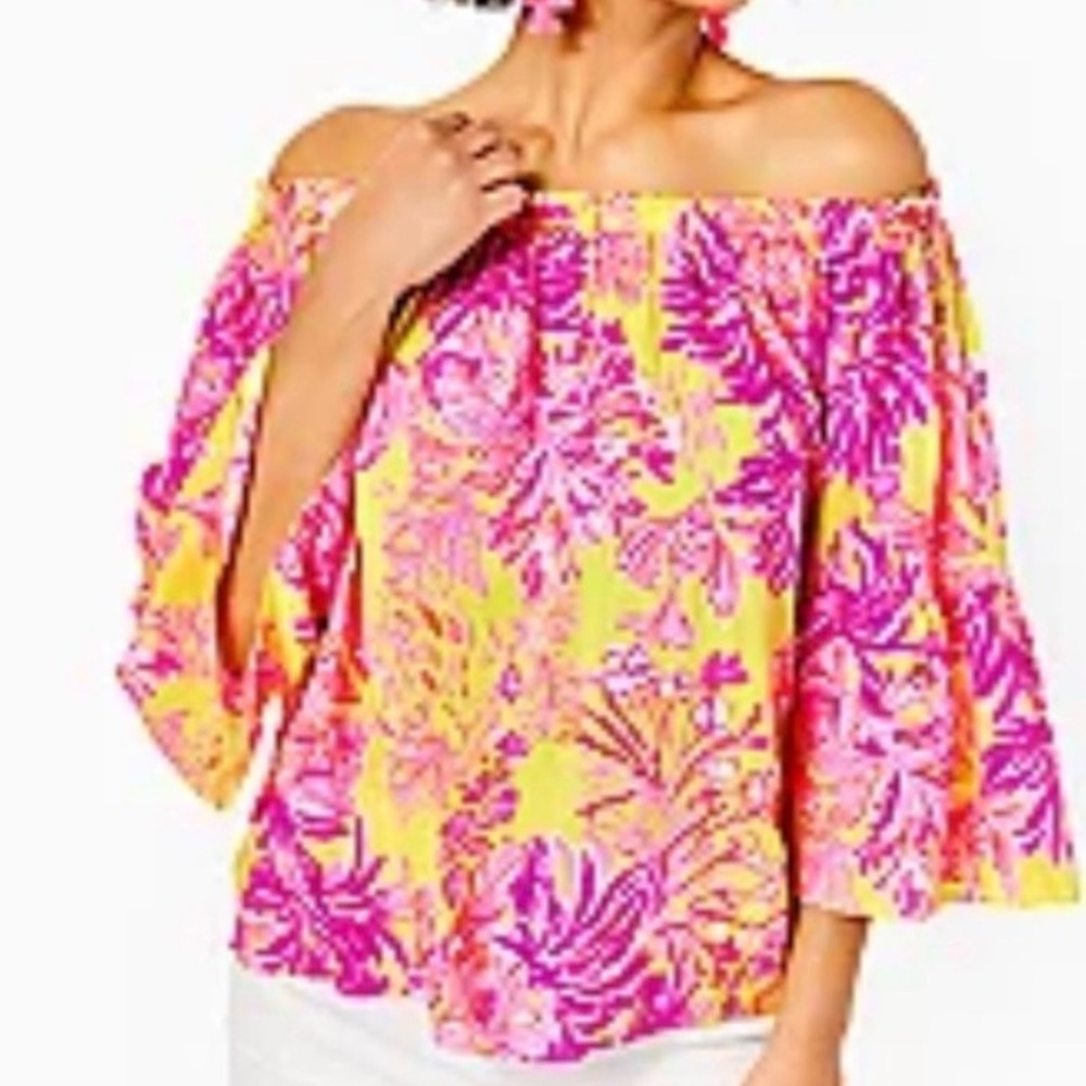 Lilly Pulitzer Nevie off the shoulder top size M